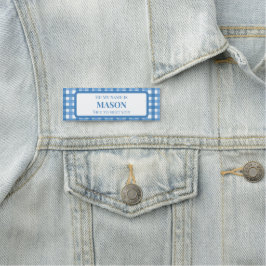 Süßes blaues Namensschild-Design für Schüler Namensschild