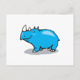 süßes blaues Nashorn Postkarte