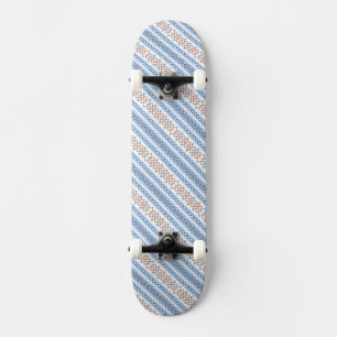 Süßes blaues oranges Azteken-Stammesmotiv-Muster Skateboard