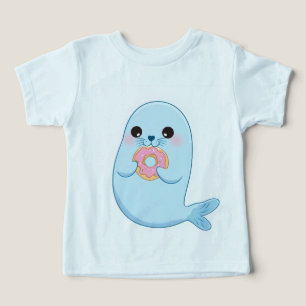 Süßes Blaues Robben-Kind-T-Shirt