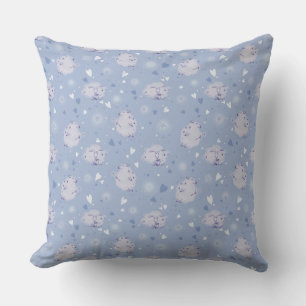 Süßes blaues Schaf Kawaii Muster Wurfkissen Kissen