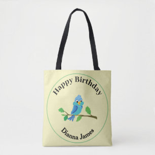 Süßes Blaues Vogel-Geburtstags-Name-Design