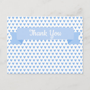 Süßes Blauherzen-Muster Danke für die Babyparty Postkarte