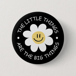süßes Blumen-Gesicht mit motivierendem Zitat Button