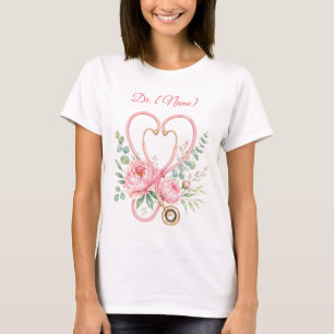Süßes Blumen-Krankenpflege- und Arzt-Stethoskop He T-Shirt