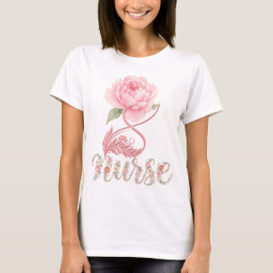 Süßes Blumen-Krankenpflege- und Arzt-Stethoskop He T-Shirt
