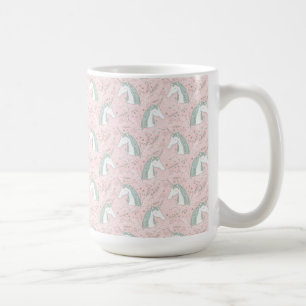 Süßes BlumenEinhorn-Muster Kaffeetasse