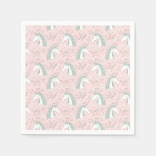 Süßes BlumenEinhorn-Muster Serviette