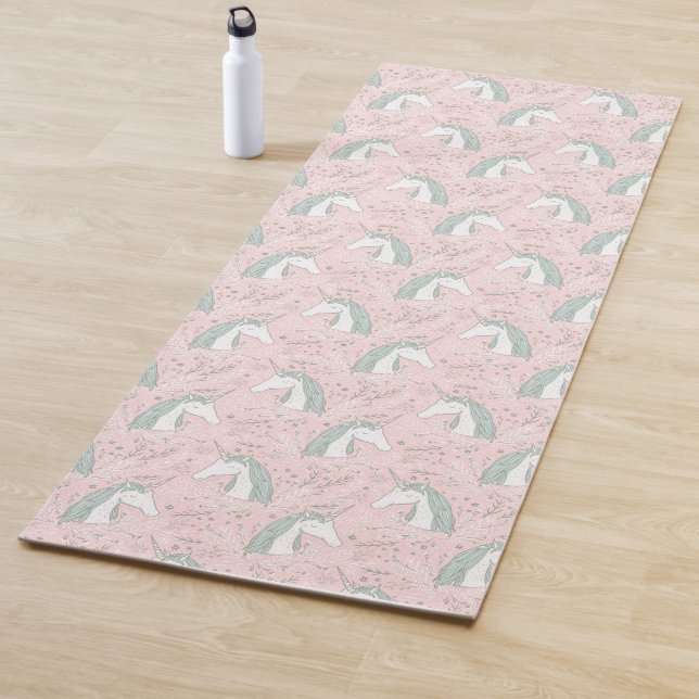 Süßes BlumenEinhorn-Muster Yogamatte (Beispiel)