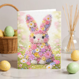 Süßes Blumenhäschen Osterhase Ostern Feiertagskarte