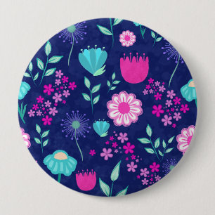 Süßes Blumenmuster Hintergrund Button