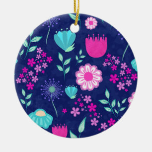 Süßes Blumenmuster Hintergrund Keramik Ornament