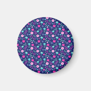 Süßes Blumenmuster Hintergrund Magnet