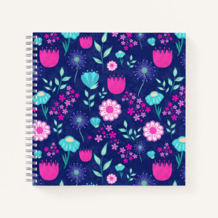 Süßes Blumenmuster Hintergrund Notizbuch