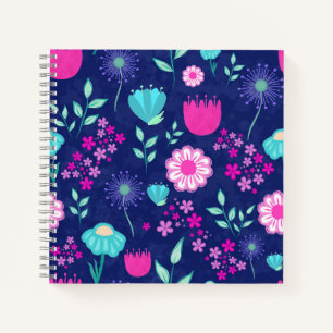 Süßes Blumenmuster Hintergrund Notizbuch