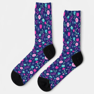 Süßes Blumenmuster Hintergrund Socken
