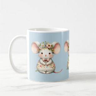 Süßes Blumiges Mauskleid Blumenkrone Kaffeetasse
