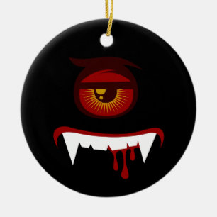 Süßes Blutmonster-Gesicht Keramik Ornament
