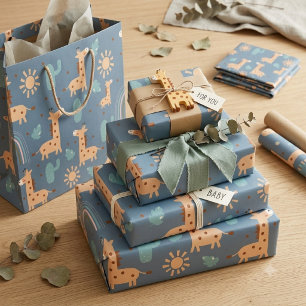 Süßes Boho-Giraffen-Nahtloses Muster Geschenkpapier