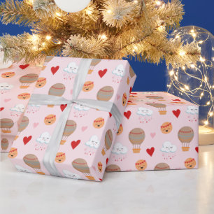 Süßes Boho-Muster auf Rosa Geschenkpapier