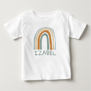 Süßes Boho-Regenbogen-Babytop mit individuellem Na Baby T-shirt