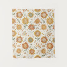Süßes Boho-Sonnenblumen-Sonne- und Regenbogen-Naht