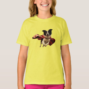 Süßes Border Collie Superhelden Kinder T-Shirt