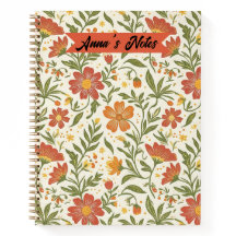 Süßes botanisches Journal für Schreiben und Notize