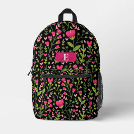 Süßes Botanisches Personalisiertes Rosa Florales H Bedruckter Rucksack