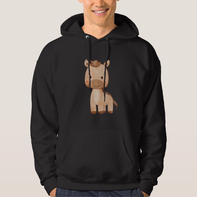 Süßes braunes Pferd  Hoodie (Vorderseite)