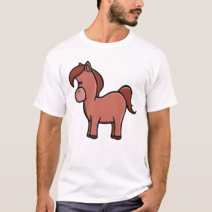 Süßes braunes Pferd Kawaii Pony Cartoon T-Shirt