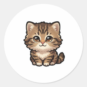 Süßes braunes Tabby-Kätzchen Classic Sticker