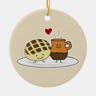 Süßes Brot Heiße Schokolade Pan dulce mexikanis Keramik Ornament