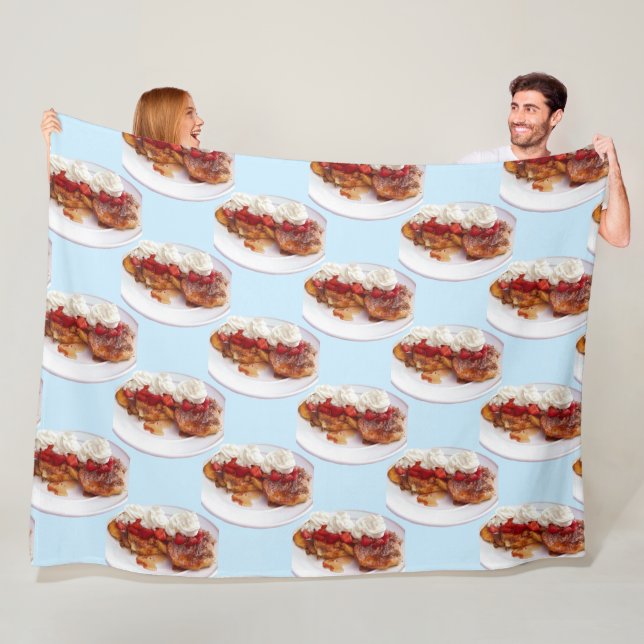 Süßes Brot mit Erdbeeren und Sahne Fleecedecke (Beispiel)