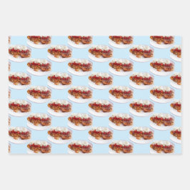 Süßes Brot mit Erdbeeren und Sahne Geschenkpapier Set