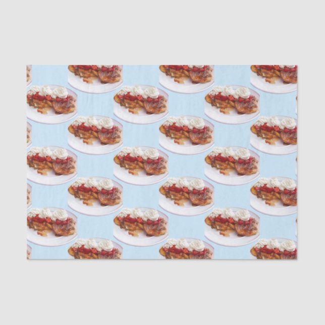 Süßes Brot mit Erdbeeren und Sahne Seidenpapier (Vorderseite)