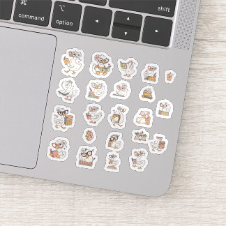 Süßes Bücher-Gans-Sticker-Pack 1 Aufkleber