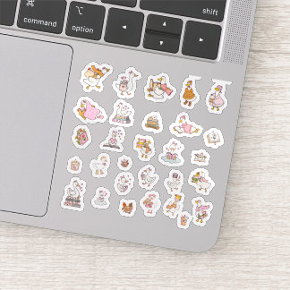 Süßes Bücher-Gans-Sticker-Pack 2 Aufkleber