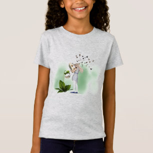 Süßes Bücher liebendes Mädchen beim Lesen T-Shirt