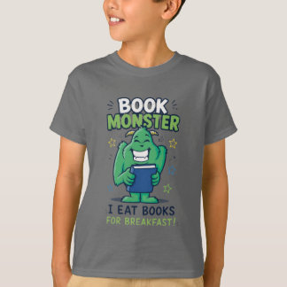 Süßes Buchmonster-Leseshirt für Kinder - Rückseite T-Shirt