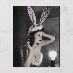 Süßes Bunny-Mädchen-Postkarte Postkarte