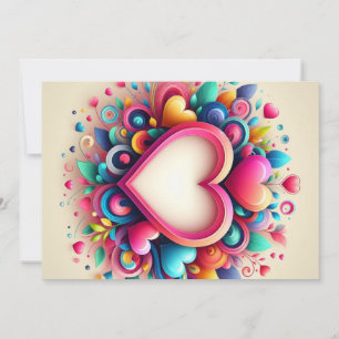 Süßes bunte Valentinstag-Herz Feiertagskarte