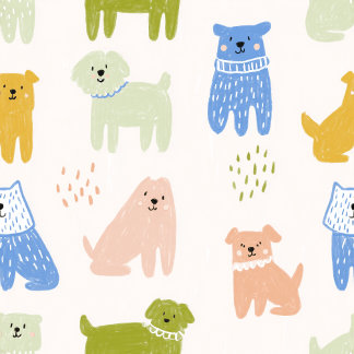 Süßes bunte Wachsmalstift-Hunde-Geschenkpapier Mittlere Geschenktüte