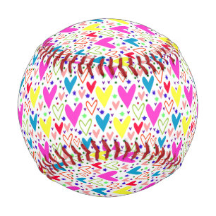 Süßes bunter Herzen Muster Baseball
