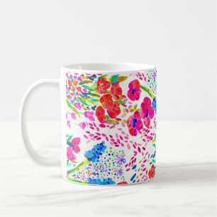 Süßes bunter Wasserfarben-Blumen-Muster Tasse