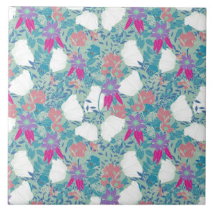 Süßes, buntes, vintage Blumendesign Fliese