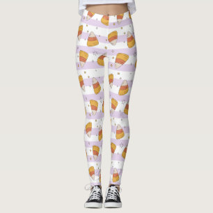 Süßes Candy Corn & Sterne Halloween-Muster Leggings
