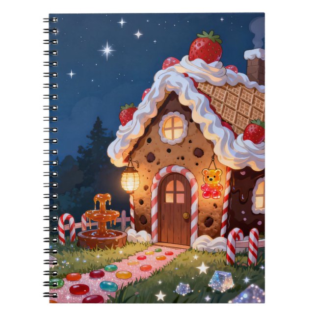 Süßes Candy Cottage Spiralnotizbuch Notizblock (Vorderseite)