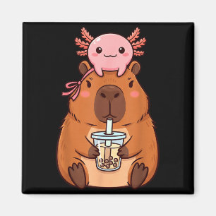 Süßes Capybara, das Boba-Tee trinkt Design Magnet