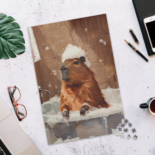 Süßes Capybara im Schaumbad Puzzle